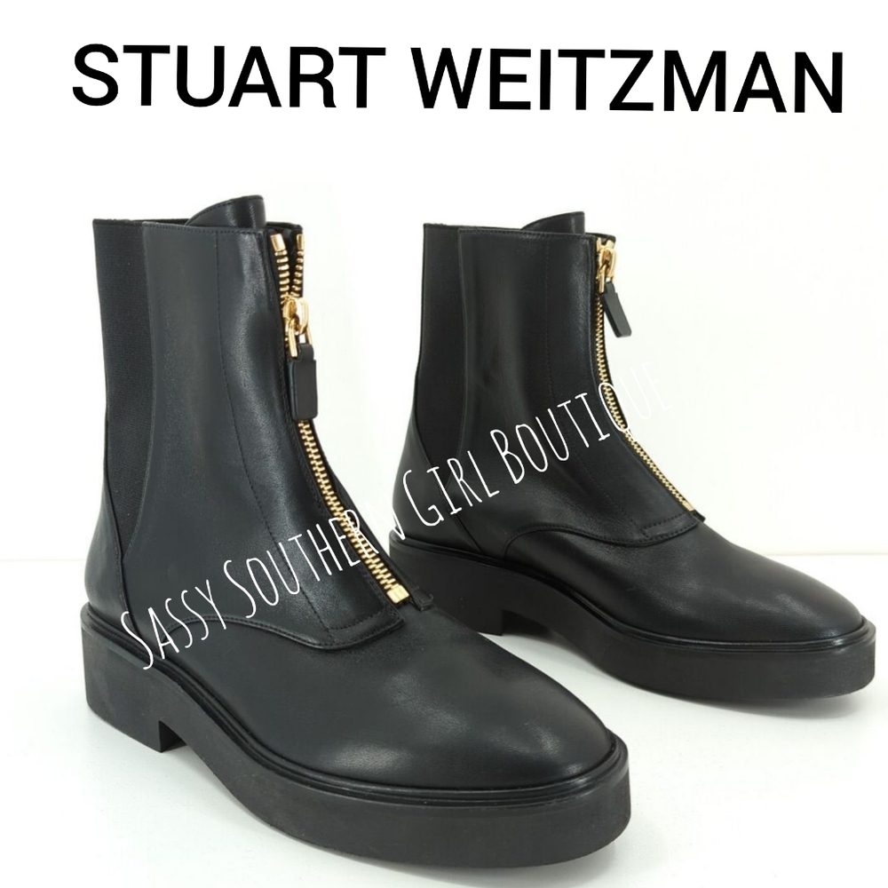 🆕⭐ STUART WEITZMAN black leather ankle boots